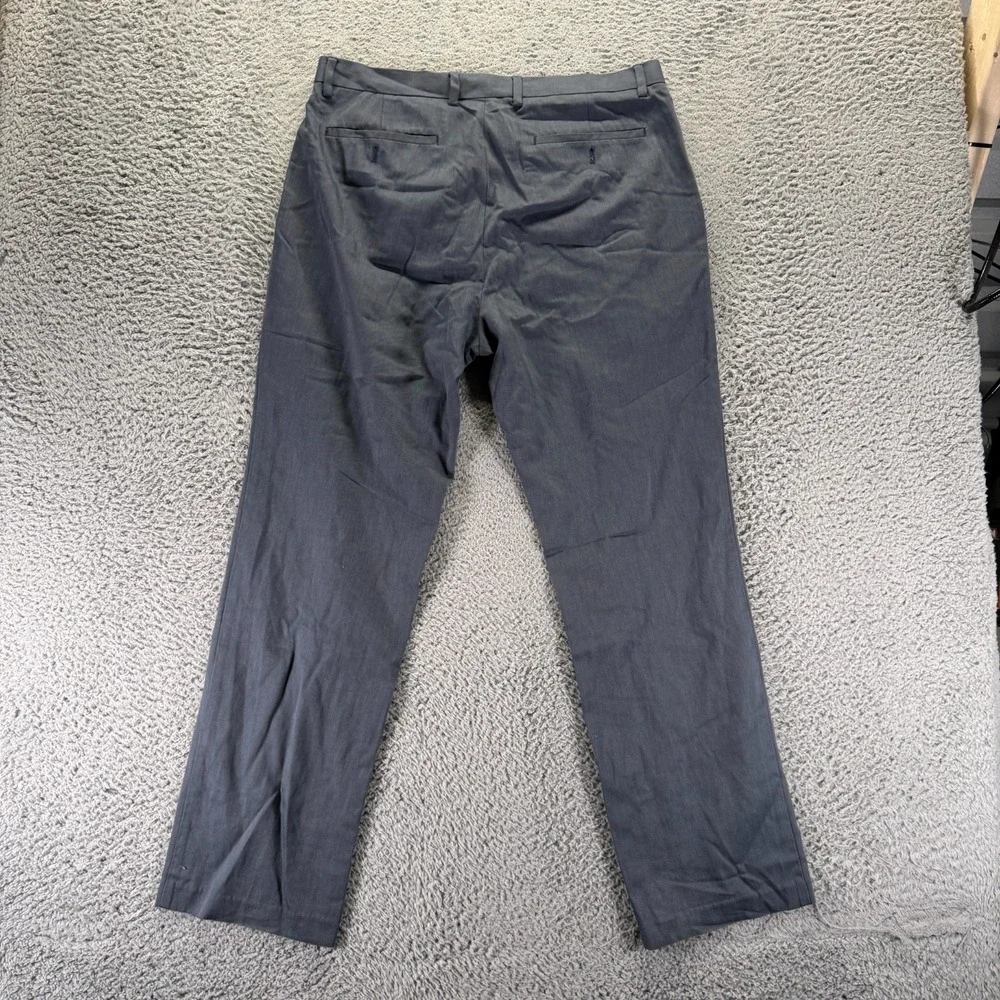 Banana Republic Pant Men 35x32 Gray Cotton Dress Straight Slacks Business Career